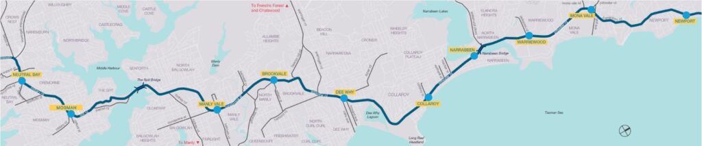 B Line Bus Route Northern Beaches Sydney